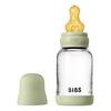 BIBS Glass Baby Bottle Round Latex 120 ml. Slow Flow Sage - 1 stk.