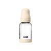 BIBS Glass Baby Bottle Round Latex 120 ml. Slow Flow Ivory - 1 stk.