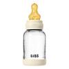 BIBS Glass Baby Bottle Round Latex 120 ml. Slow Flow Ivory - 1 stk.