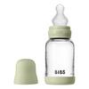 BIBS Glass Baby Bottle Round Silicone 120 ml. Slow Flow Sage - 1 stk.