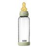 BIBS Glass Baby Bottle Round Latex 240 ml. Medium Flow Sage - 1 stk.