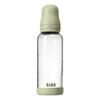 BIBS Glass Baby Bottle Round Latex 240 ml. Medium Flow Sage - 1 stk.