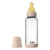 BIBS Glass Baby Bottle Round Latex 240 ml. Medium Flow Blush - 1 stk.