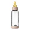 BIBS Glass Baby Bottle Round Latex 240 ml. Medium Flow Blush - 1 stk.