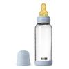 BIBS Glass Baby Bottle Round Latex 240 ml. Medium Flow Baby Blue - 1 stk.