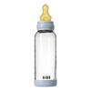 BIBS Glass Baby Bottle Round Latex 240 ml. Medium Flow Baby Blue - 1 stk.