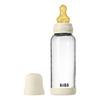 BIBS Glass Baby Bottle Round Latex 240 ml. Medium Flow Ivory - 1 stk.