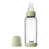 BIBS Glass Baby Bottle Round Silicone 240 ml. Medium Flow Sage - 1 stk.