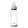 BIBS Glass Baby Bottle Round Silicone 240 ml. Medium Flow Baby Blue - 1 stk.