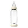 BIBS Glass Baby Bottle Round Silicone 240 ml. Medium Flow Ivory - 1 stk.