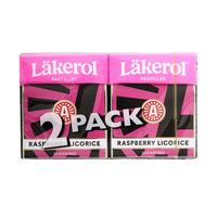 Läkerol Hindbær Lakrids - 2 x 25 g.