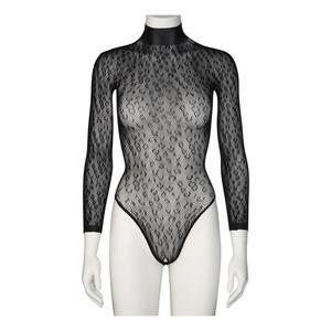 NORTIE Oda Leopard Bundløs Bodystocking - Sort - 1 stk.