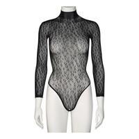 NORTIE Oda Leopard Bundløs Bodystocking - Sort - 1 stk.