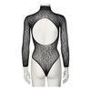 NORTIE Oda Leopard Bundløs Bodystocking - Sort - 1 stk.