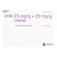 Emla creme 5 x 5 g. + 12 forbindinger