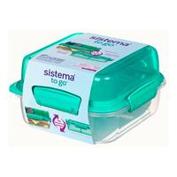 Sistema Lunch Stack Square 1,24 l - 1 stk - Grøn