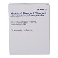 Microlax 2care4 90/9 mg/ml rektalvæskeopløsning - 12x5 ml.