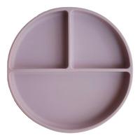 Mushie Silikone Tallerken Rumdelt Soft Lilac - 1 stk.