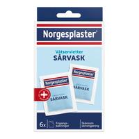 Norgesplaster Sårvask Vådservietter - 6 stk.