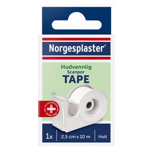 Norgesplaster Scanpor Tape 2,5 cm x 10 m med Dispenser - 1 stk.