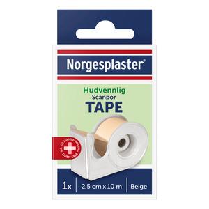 Norgesplaster Scanpor Tape Beige 2,5 cm x 10 m med Dispenser - 1 stk.