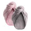 Parsa Beauty Microfiber Hårturban Grå & Rosa - 2 stk.