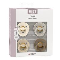 BIBS Colour Latex Rund Ivory/Sand/Vanilla/Dark Oak 4 pak - Str. 1