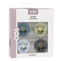 BIBS Colour Latex Rund Petrol/Sage/Baby Blue/Iron 4 pak - Str. 1