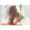 Parsa Beauty Microfiber Hårturban Grå & Rosa - 2 stk.