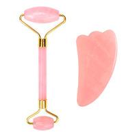 UNIQ Jaderoller & Gua Sha Rose Quartz - 2 stk.