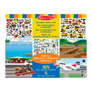 Melissa & Doug Klistermærkehæfte Genanvendeligt - Køretøjer - 1 stk.