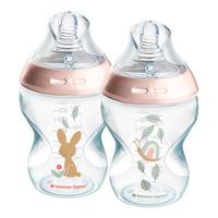 Tommee Tippee Natural start Sutteflaske 260 ml. - Deco Pink - 2 stk.
