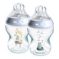 Tommee Tippee Natural Start Sutteflaske 260 ml. - Deco Blå - 2 stk.