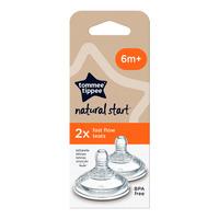 Tommee Tippee Natural Start Fast Flow Flaskesut (+6 mdr.) - 2 stk.