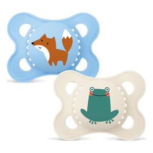 MAM Original Naturgummi Sut Blå/Natur 0-6 mdr. - 2 stk.