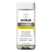 UniKalk Silver 10 tyggetablet med citrussmag - 90 tyggetabl.