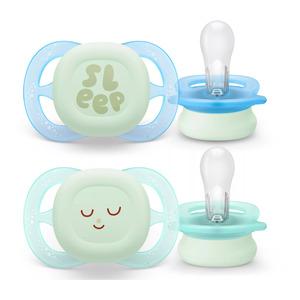 Philips Avent Sut Ultra Start Nighttime 0-2 m - blå, turkis - 2 stk.