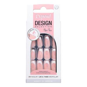 Depend Cosmetic Design Selection French White Chrome Short Coffin - 1 stk.