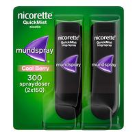 Nicorette Quickmist mundspray Cool Berry - 2x150 doser