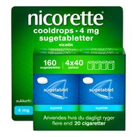Nicorette Sugetabletter Cooldrops 4 mg - 160 sugetabl.