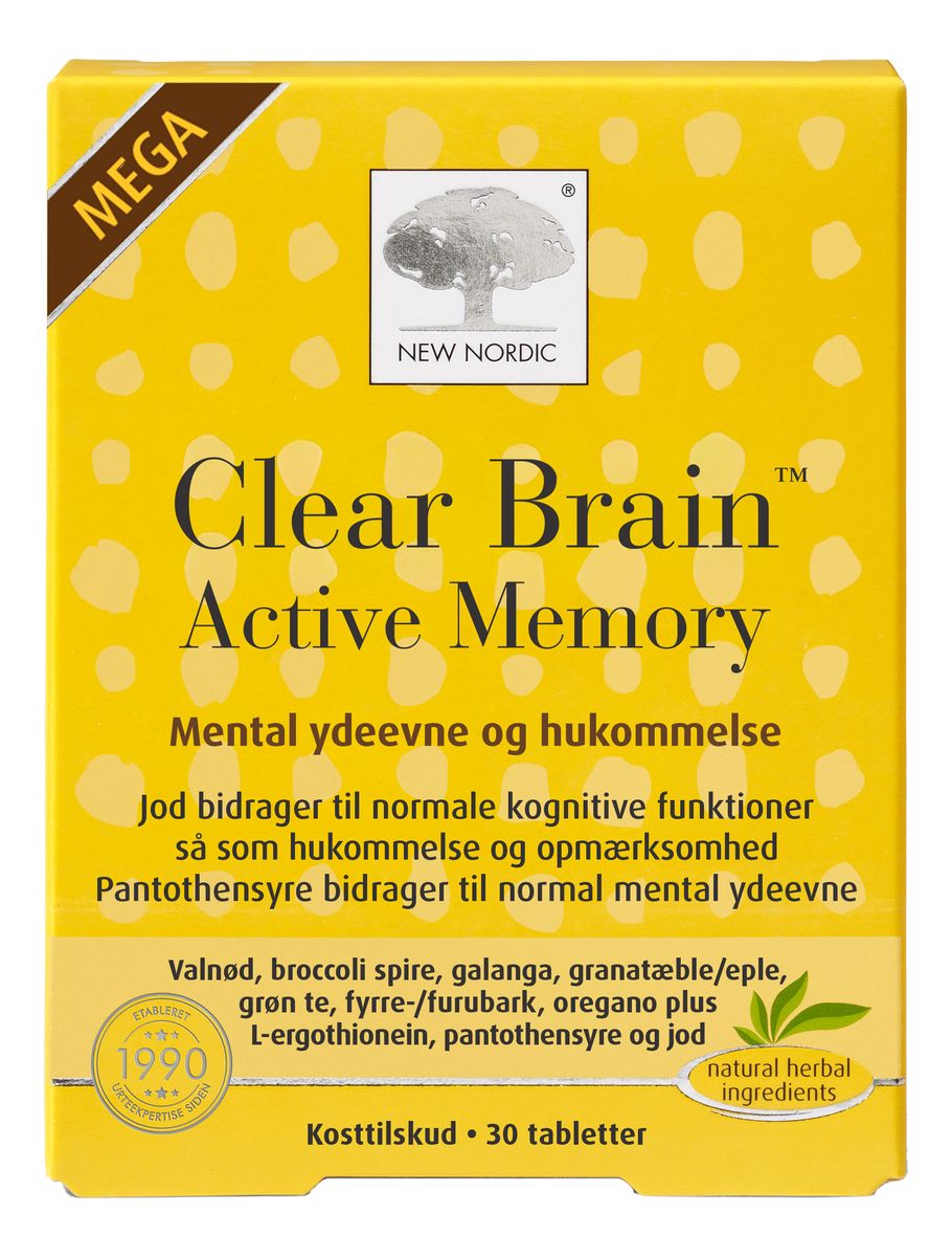 Køb New Nordic Clear Brain Active Memory - 30 tabl. hos Med24.dk