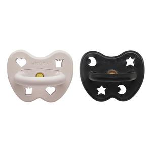 Hevea Oorthodontic Teat 3-36 Months - Noir X Linen  - 2 stk.