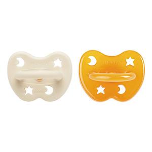 Hevea Round Teat 3-36 Months - Milky White & Natural - 2 stk.