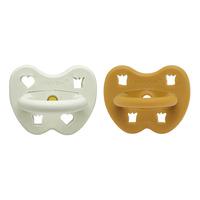 Hevea Round Teat 3-36 Months - Arctic amber - 2 stk.