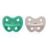 Hevea Round Teat 3-36 Months - Pop Of Green & Soft Pebble - 2 stk.