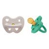 Hevea Round Teat 3-36 Months - Pop Of Green & Soft Pebble - 2 stk.