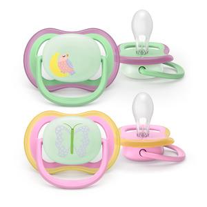 Philips Avent Sut Ultra Air Nighttime 6-18 m - grøn, lyserød - 2 stk.