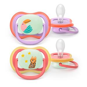 Philips Avent Sut Ultra Air Nighttime 18 m+ - lilla, rød - 2 stk.