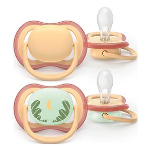 Philips Avent Sut Ultra Air Day and Night 0-6 m - orange, grøn - 2 stk.