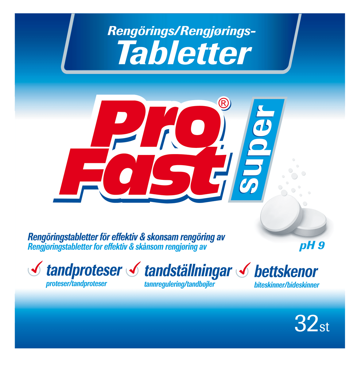 Køb ProFast rengøringstabletter 32 stk. billigt hos Med24.dk